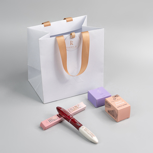 Bolsa de Papel Ecológica y Sostenible para Cosméticos, con Logotipo Personalizado al por Mayor, Bolsa de Compras Blanca con Asa de Listón - Product Image 2
