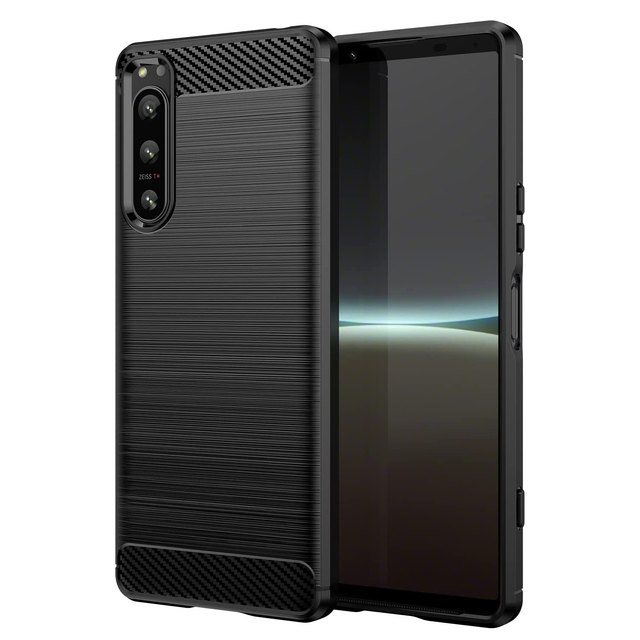 Full Cover Shockproof Anti Drop Carbon Fiber Pattern Soft TPU Phone case Cover for Sony Xperia 1 5 10 II III IV V VI VII VIII