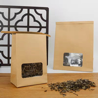 Sac en plastique transparent avec sac autoportant en papier kraft pour l'emballage de thé, de fruits secs et d'aliments