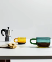 Tasses à café froid en verre borosilicate personnalisées, tasses à lait et à expresso pour fêtes et restaurants
