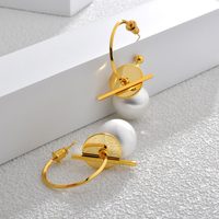 Nouvelles Boucles d'Oreilles Géométriques Perles et Boules pour Femmes, Style Exagéré, Idéales pour Banquets et Cadeaux, Boucles d'Oreilles Décoratives