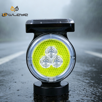Balise solaire à base magnétique puissante, portée 800 m, avec LED à clignotement synchrone, lumière d'avertissement de sécurité routière pour équipement lourd, ABS/PC IP66