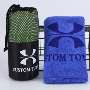 Personalized Super Absorbent Quick Dry 400gsm Microfiber Sports Towel Gym Towel With Logo Custom