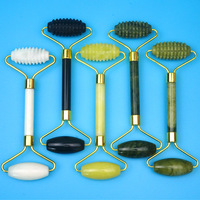 Rouleau de massage double tête en jade naturel pour le visage, les yeux, le cou et le corps – Outil de massage lymphatique pour le lifting du visage et l'élimination des rides (usage commercial)