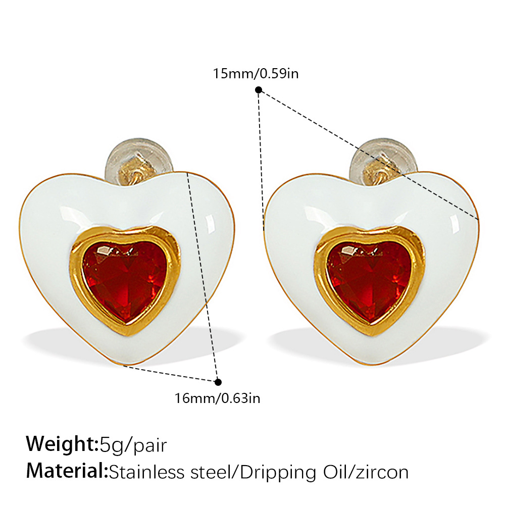 ต่างหูเพทายสีแดง EH129R