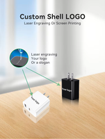 Cargador Rápido GaN de 35W con PD 3.0 de Doble Puerto (USB-A + USB-C), Material Ignífugo Ecológico para PC, Enchufe Estadounidense