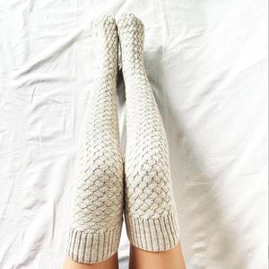 Cuissardes pour femmes, <span class=keywords><strong>bas</strong></span> chauds d'hiver pour dames, filles, <span class=keywords><strong>noir</strong></span>, blanc, au-dessus du genou, chaussettes Extra longues pour femmes, pieds en <span class=keywords><strong>laine</strong></span>, chauffe-jambes - Product Image 5