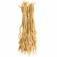 Extensions de dreadlocks 100% cheveux humains vierges doublement étirés pour tresses bouclées ondulées de type caucasien, faits à la main au crochet, micro-liens