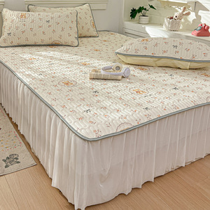 Ensemble de matelas rafraîchissant Miandaiju 150x200cm 180x200cm 200x220cm en latex synthétique, drap-housse pour bébé, style jupe de lit - Product Image 3