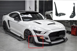 2015-2021 for Ford Mustang GT500 Style Front Bumper Corner Spoiler Winglet Splitters Matte Balck <b>ABS</b> - Product Image 1