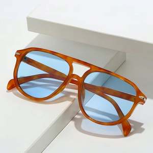 Gafas de Sol de Piloto Retro 2025 con Logotipo Personalizado, Doble Puente, Remaches, Montura Grande, Protección UV400 para Hombre - Product Image 2