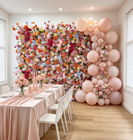 QDROYAL Panneau mural en soie rose 3D avec roses, fait main, léger et durable, style naturel, respectueux de l'environnement