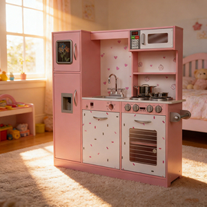 Ensemble de cuisine rose personnalisé Zongheng Modèle 042, jeu éducatif de simulation de cuisine pour petit <span class=keywords><strong>chef</strong></span>, jouets en bois pour enfants de 2 à 7 ans - Product Image 5