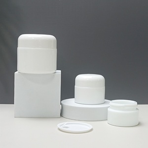 Tarros de Vidrio Opalino de Lujo de 15g 20g 30ml 50ml con Boca Ancha y Tapas Blancas para Crema Cosmética - Product Image 5