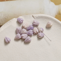Perles en forme de bourgeon de tulipe, couleur macaron, effet poudre de coquillage, pour la création de boucles d'oreilles et colliers DIY pour filles