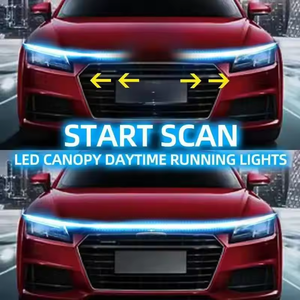 ไฟ LED แถบส่องสว่างฝากระโปรงรถยนต์ 12V แบบไดนามิก สแกนได้ ใช้ได้กับรถยนต์ทั่วไป ไฟ DRL สำหรับตกแต่งฝากระโปรงหน้า ไฟเดย์ไลท์สำหรับรถยนต์ - Product Image 4
