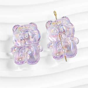 Nouvelles perles en lucite colorées en forme d'animaux irrégulière, perles libres, chaînes de téléphone portable, pendentifs pour sac, porte-clés, accessoires pour le bricolage - Product Image 6