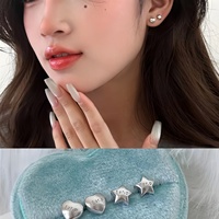 Pendientes de Plata Vintage con Diseño de Corazón, Elegantes para Mujer, Bañados en Rodio, Ideales para Fiestas, Combinables con Todo, Sencillos, Frescos y Miniatura