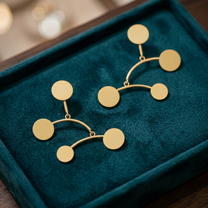 Pendientes Unisex de Aleación de Latón y Cobre Hechos a Mano, Chapados en Oro, Estilos Geométricos Modernos, Chapados en Rodio, con Diamantes y Perlas - Product Image 1