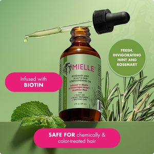 Aceite Capilar de Romero y Menta <span class=keywords><strong>Mielle</strong></span> Organics - Aceite Fortalecedor con Biotina para Cabello Encrespado y Dañado - Cuidado para Puntas Abiertas y Cuero Cabelludo Seco - Product Image 5