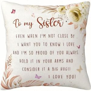 Funda de almohada decorativa de estilo tradicional para cumpleaños de hermana, adecuada para varios tipos de habitaciones, 1 unidad - Product Image 5