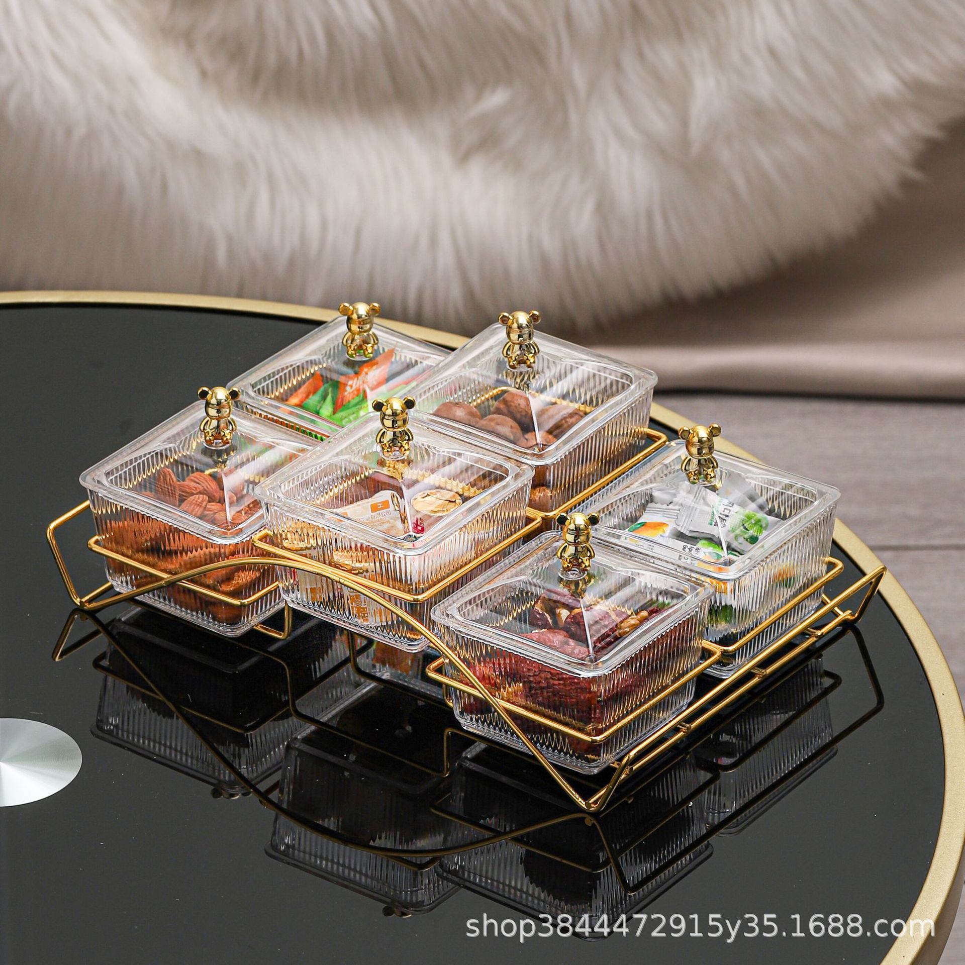 Plastic square bowl - transparent