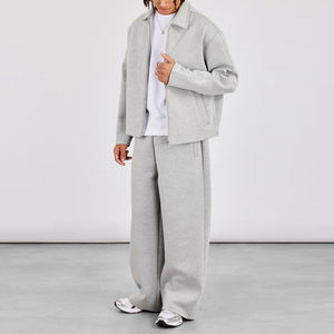 Set di Felpa con Cappuccio e Pantaloni Personalizzati in Tessuto Pesante di Cotone, Tuta Sportiva Larga con Pantaloni a Zampa e Felpa Corta per <span class=keywords><strong>Uomo</strong></span> - Product Image 1