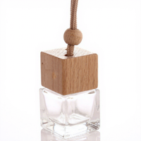 8ml 10ml vide noir bouchon en bois mini désodorisant huile essentielle parfum bouteille en verre voiture suspendu diffuseur bouteille