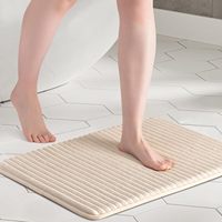 Tapis de bain moderne ultra doux motif solide tapis de douche en polyester mousse à mémoire de forme ultra absorbant lavable pour la salle de bain