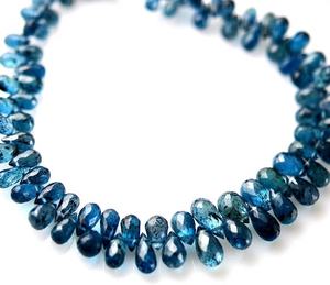 Kyanite TEAL Indigo ลูกปัดพลอยเจียระไนแบบเหลี่ยมเพชรพลอยขนาด8มม. ทำจากธรรมชาติราคาขายส่งต่อเส้น - Product Image 3