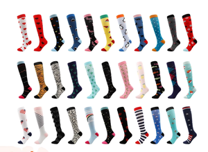 Nueva Fábrica de Calcetines Deportivos de Compresión, Tejidos con Nailon Transpirable, Elásticos, de Tubo Alto, con Diseño de <span class=keywords><strong>Frutas</strong></span> y Animales - Product Image 1