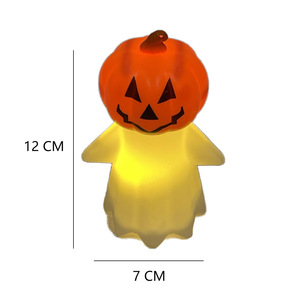 Lámpara de Calabaza Fantasma de Plástico Luminosa con Luz Cálida Amarilla Brillante para Halloween, Linda Luz Nocturna Decorativa para el Festival de los Fantasmas, Regalo - Product Image 6
