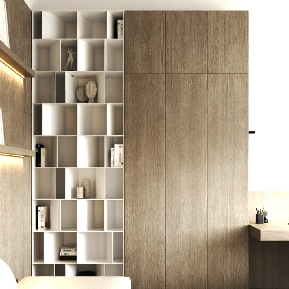 Mobilier Minimaliste Européen pour la Maison Gris Français et Naturel 3 5 Niveaux Métal Debout Noir Blanc Bibliothèque Avec Meuble Tv