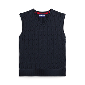 LeBo vente en gros logo personnalisé en coton biologique <span class=keywords><strong>sans</strong></span> manches col en V câble garçons tricoté gilet <span class=keywords><strong>pull</strong></span> - Product Image 1