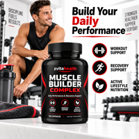 Nutrition sportive à marque privée, Muscle Builder Vegan, avec Ashwagandha et Ginseng pour la force, la récupération et la croissance musculaire