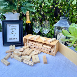 Équilibrage bâtiment blocs empilables fête boissons jeu jouets tour de tumbling blocs en bois <span class=keywords><strong>livre</strong></span> d'or décoration de mariage cadeaux - Product Image 3