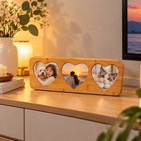 Cadre photo moderne en bambou pour sublimation avec ensemble acrylique pour impression par transfert thermique, cadeau personnalisé, décoration d'intérieur