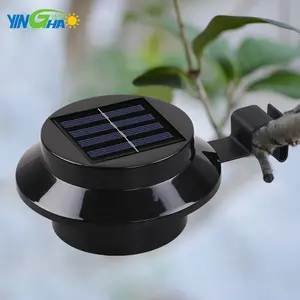 New Arrival Waterproof Outdoor Solar Powered Security Wall Lamp 3 LED Solar Fence Gutter Light