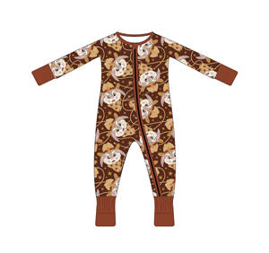 Conjunto <span class=keywords><strong>de</strong></span> <span class=keywords><strong>Pijama</strong></span> Informal Estilo Vaquero Occidental <span class=keywords><strong>de</strong></span> Bambú y Algodón para Niñas, Mameluco para Bebé - Product Image 4