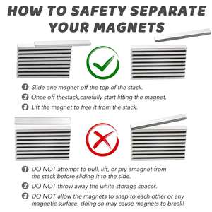 60x10x3mm חזק Neodymium בר בלוק מגנטים עם דו צדדי דבק, נדירה מתכת ארץ Neodymium מגנט - Product Image 6