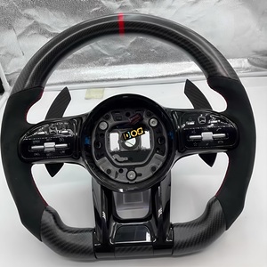 Volant en cuir orange personnalisé DOS pour Mercedes Benz AMG Classe S W221 Classe <span class=keywords><strong>E</strong></span> W212 W213 <span class=keywords><strong>CLA</strong></span> C117 <span class=keywords><strong>250</strong></span> 200 C118 en fibre de carbone - Product Image 3