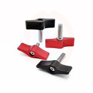 אלומיניום סגסוגת ראש נירוסטה מוט M5 מסתובב ידית ידית אגודל מנוף בורג T בצורת 17mm עבור מוט מהדק אדום - Product Image 5