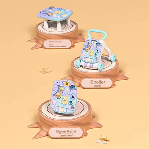 3 में 1 बेबी वॉकर और गतिविधि केंद्र, चलना सीखना, संगीत पैनल के साथ प्रारंभिक शैक्षिक पुश खिलौने - Product Image 5