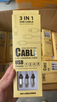 Cable USB Múltiple, Trenzado de Nailon, 3 en 1, Carga Rápida, Cable de 4 Pies, Cable Cargador Universal Multifunción para Teléfono Celular