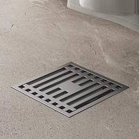 Accessoires de douche gris modernes pour salle de bain, drain de sol anti-odeur en acier inoxydable SUS 201