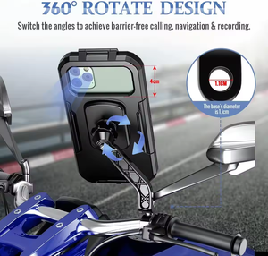 Support de téléphone de moto à écran haute sensibilité avec étui de chargeur étanche avec conception de base résiliente étui de téléphone étanche - Product Image 4