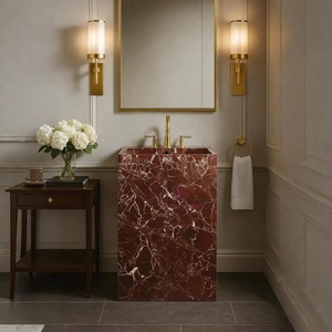 Tocador flotante de mármol único Kunis Breccia con cajón, lavabo de baño de piedra Natural, muebles modernos de lujo personalizados - Product Image 6