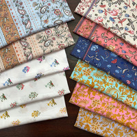 Tissu en rayonne viscose 100% tissé floral imprimé tropical, style somalien des années 30, en popeline et challis uni filé, en rouleaux