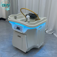 Bac de Lavage Capillaire Portable de Luxe sans Tuyau pour Salon de Coiffure, avec Seau d'Eau Usée 30L et Réservoir d'Eau Chaude 60L