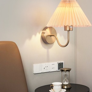 Modern Minimalist Nordic Style Wall <b>Lamp</b> for Bedroom Bedside Living Room Staircase Hallway Balcony <b>Study</b> Pleated Design - Product Image 3